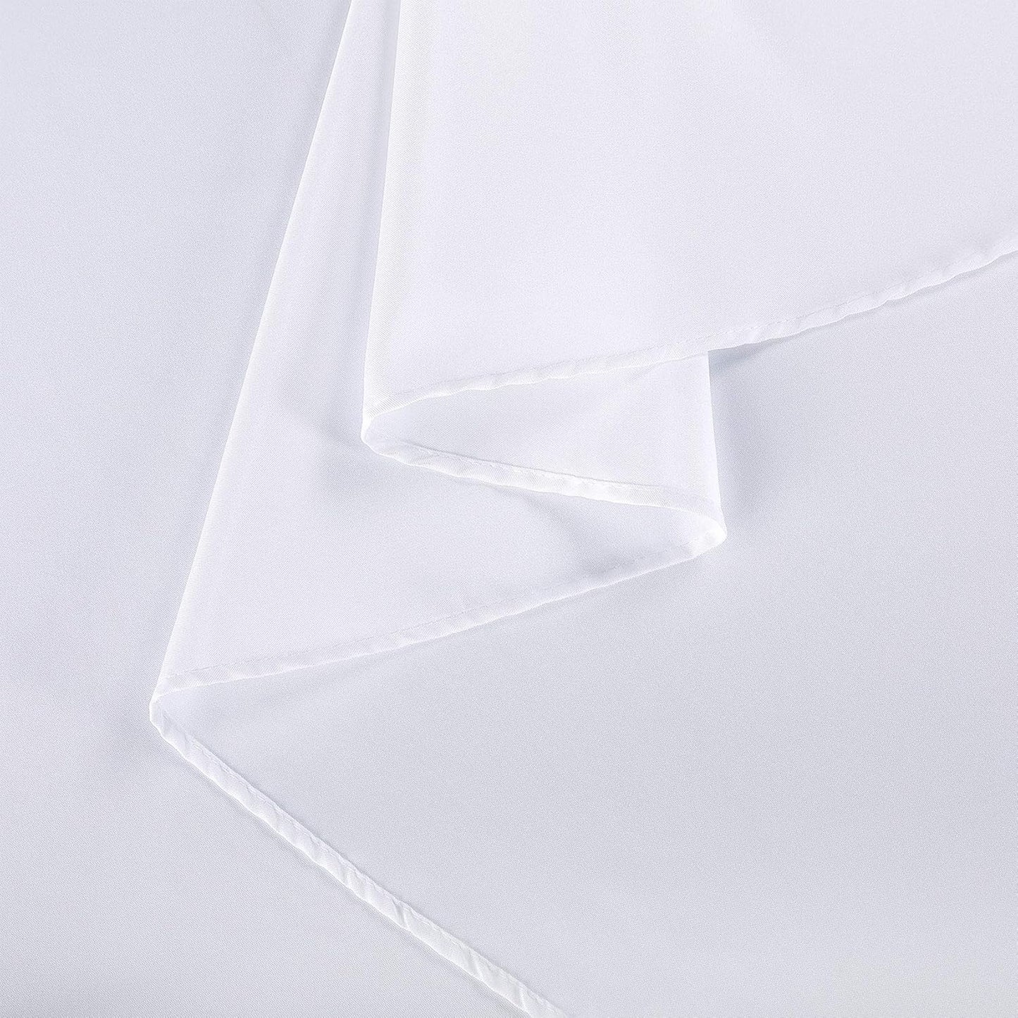 Ascoza 2pack 120 Inch White Round Tablecloth in Polyester Fabric for Wedding/Banquet/Restaurant/Parties