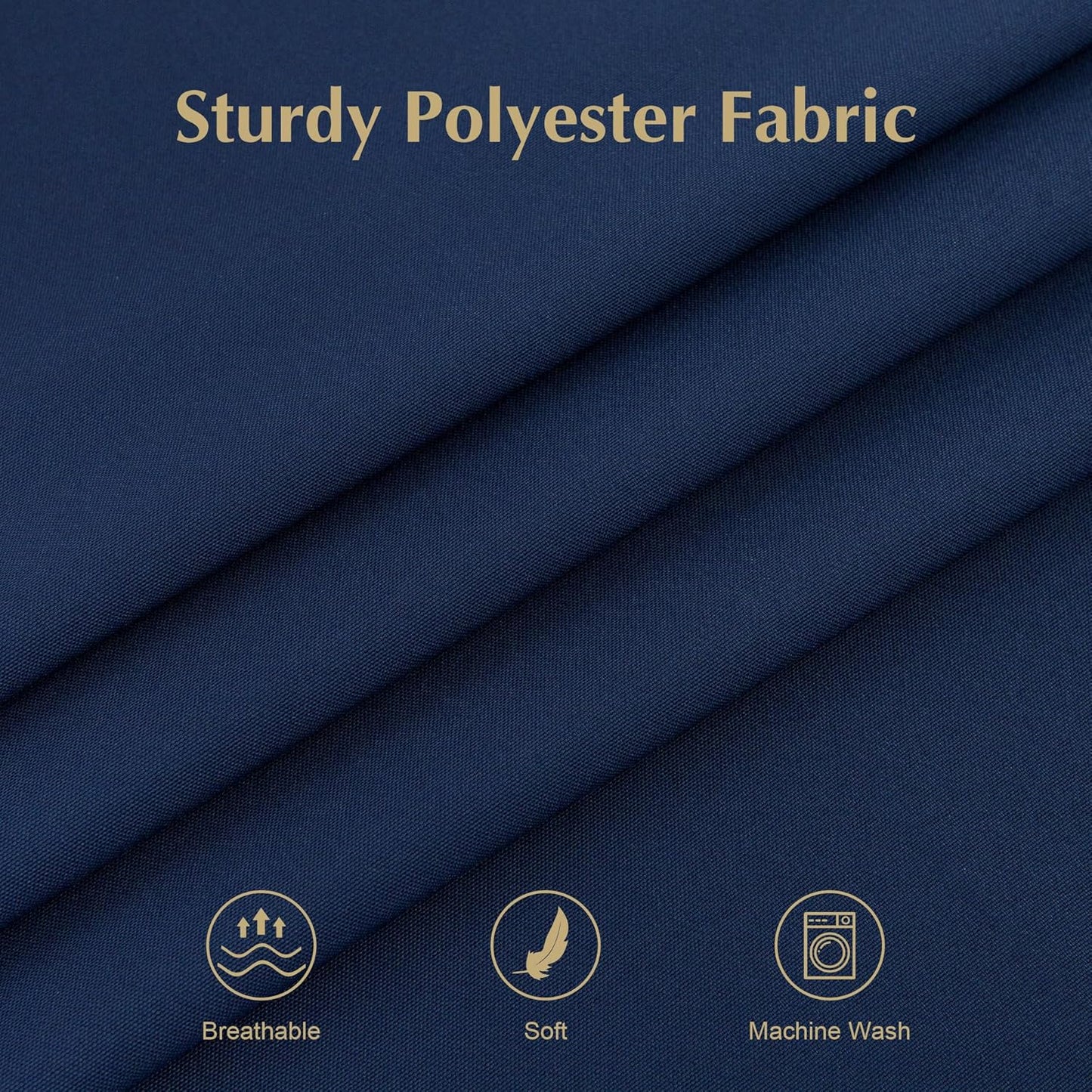 2 Pack Square Table Cloth 48X48 Inch Navy Washable Fabric Tablecloth Polyester Solid Dining Table Cover for Birthday Party Dinner Holiday Outdoor Indoor