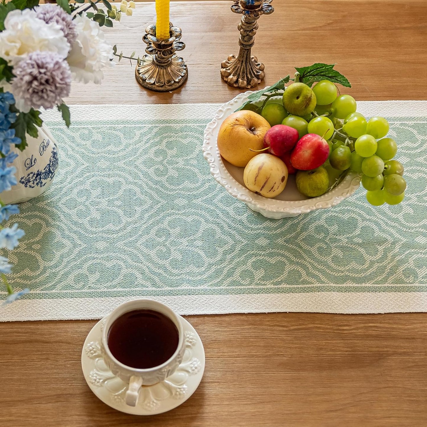 Table Runner 48 Inches Long,Waterproof Boho Table Runner with Tassel Fringe,Table Runners for Party Coffee Table