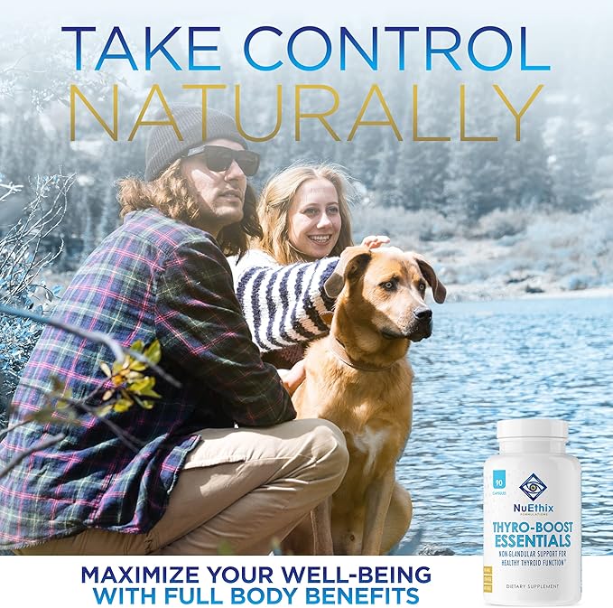 NuEthix Formulations Cortisol and Thyroid Support Supplement Bundle: Cort-Eaze Cortisol-Control Supplement, 60 Capsules, 30 Servings and Thyro-Boost Essentials, 90 Capsules