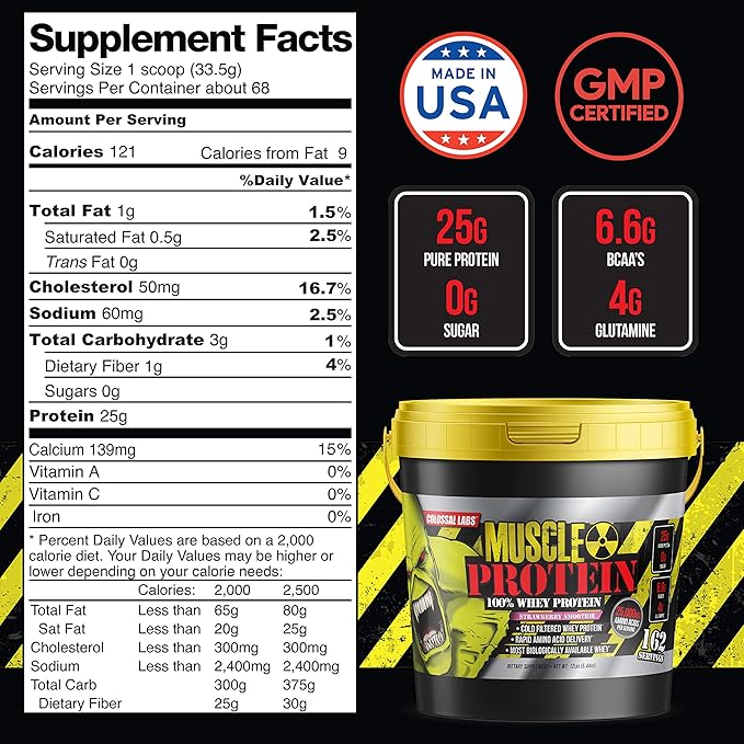 Muscle Protein Whey Powder [12 lbs/Pack of 1]–Cookies n Cream Protein Powder, Cold Filtered, 25g Pure Protein, 6.6g BCAAs (Packaging May Vary)