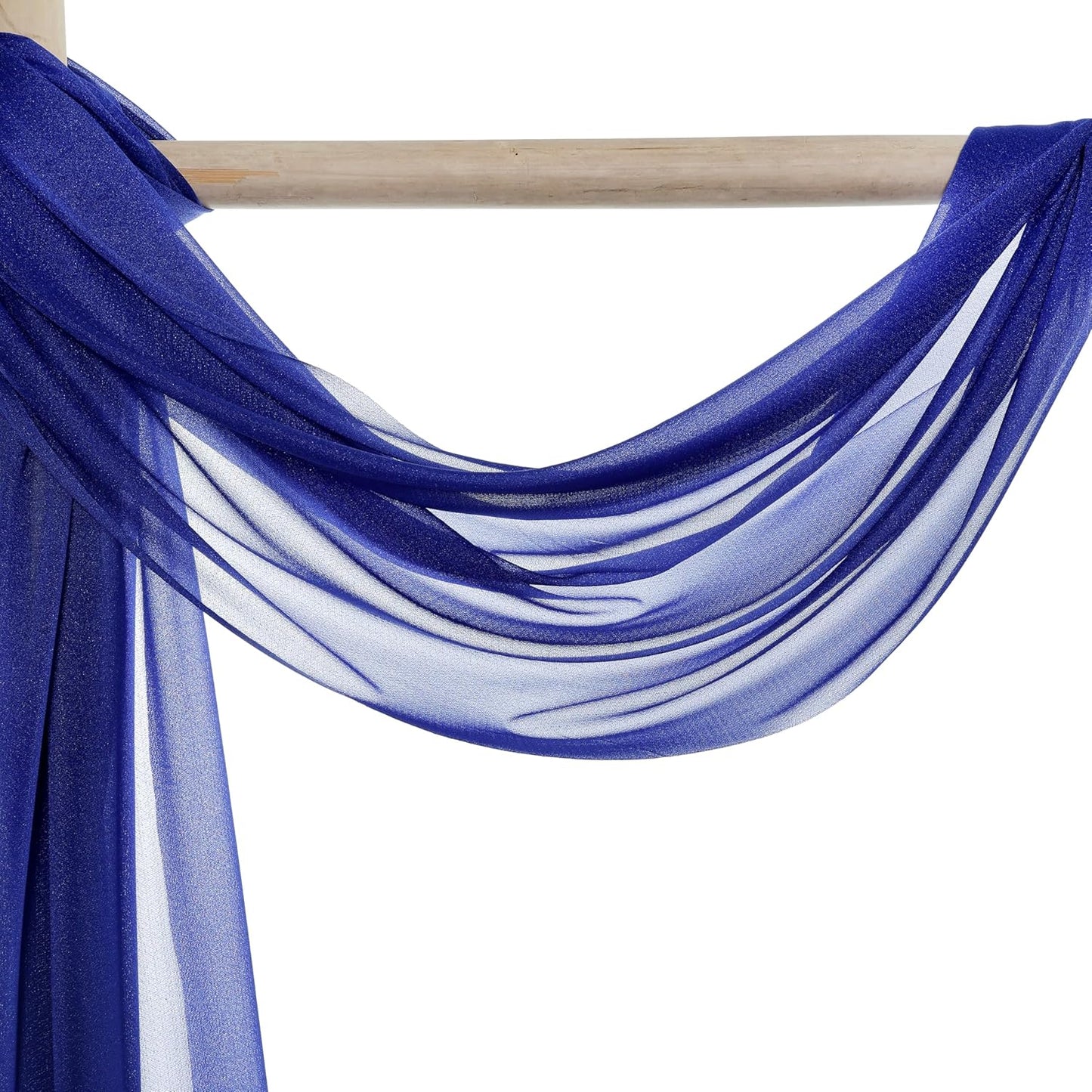 VDS Pack of 2 Panel (30 Inch X 30 Feet) Wedding Arch Draping Fabric Sheer Chiffon Fabric Drapery for Wedding Ceremony Reception Swag Backdrop Canopy Chuppah ARBO Altars Decoration (Royal Blue)