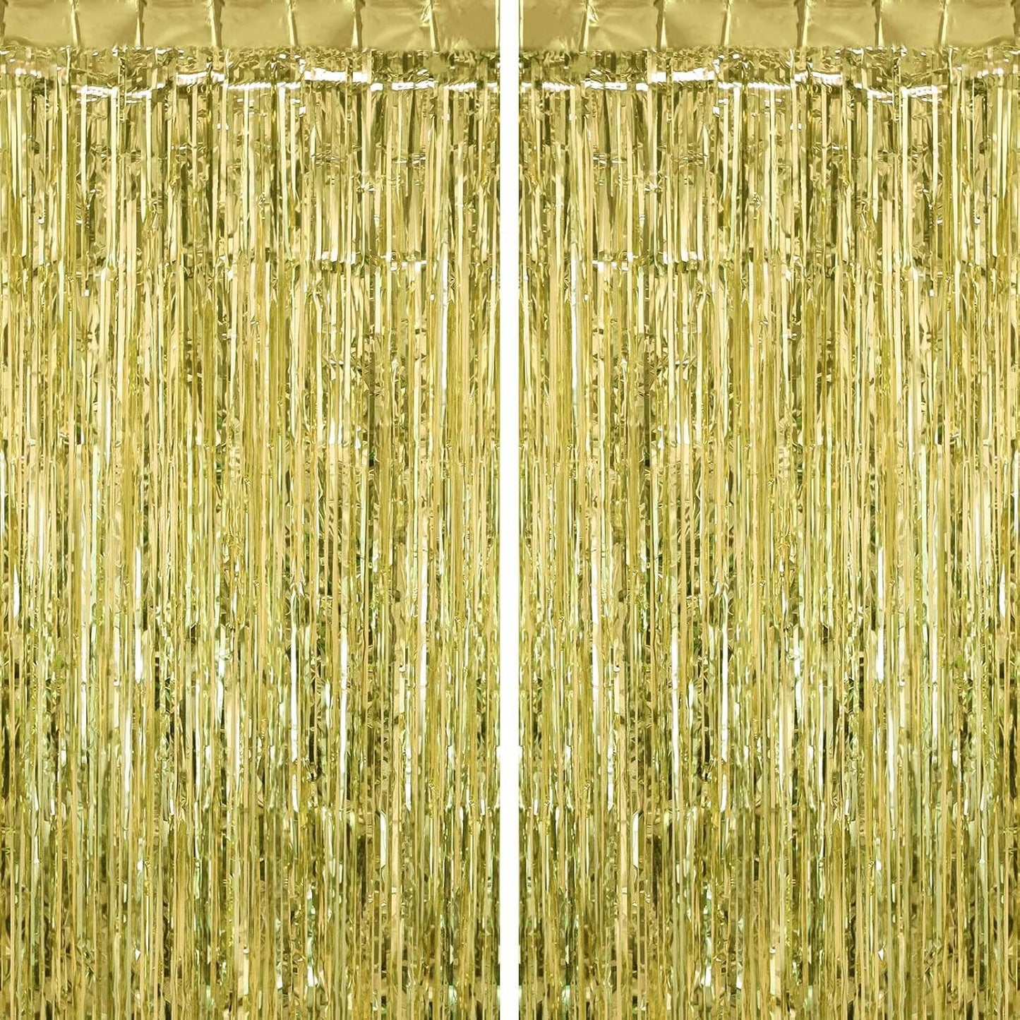 2 Pack Light Green Fringe Curtains Foil Shiny Fringe Backdrop Tinsel Door Streamers Foil Curtains for Birthday Wedding Engagement Bridal Shower Celebration Party Decorations Large