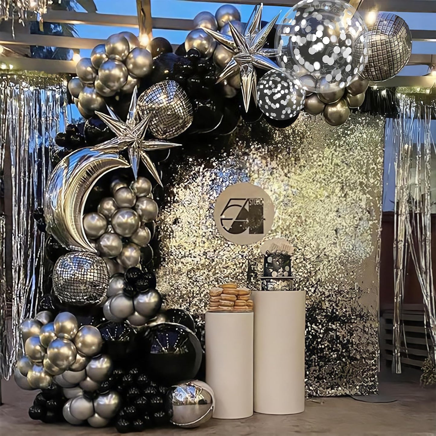 Black and Silver Balloons, Metallic Silver and Black Balloons Pearl Silver Confetti Balloons Party Balloons Chrome Latex Balloons for Kids Adults Birthday Wedding Baby Shower Graduation