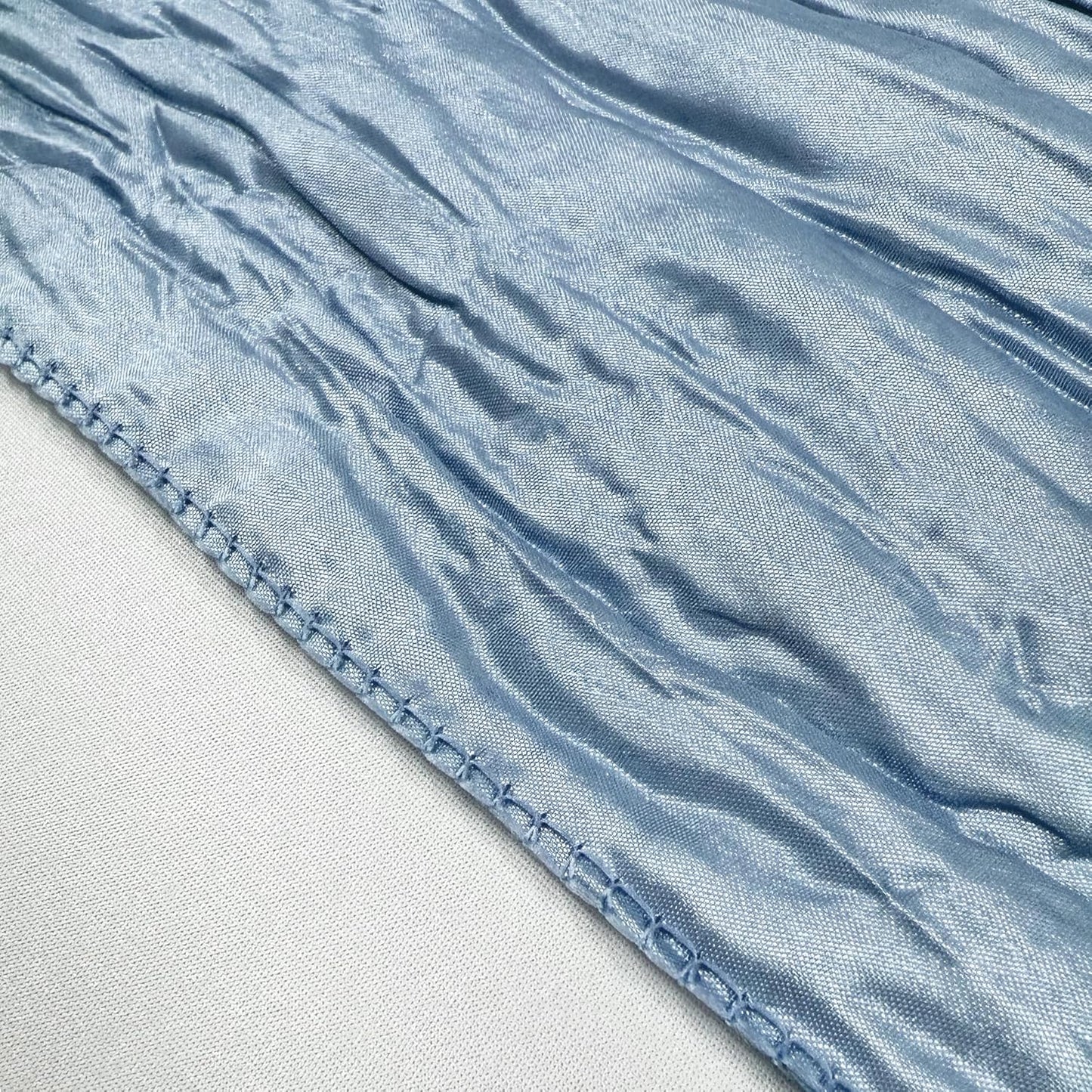 YOUR CHAIR COVERS - 90 x 156 inch Rectangular Crinkle Taffeta Tablecloth - Light Blue, Rectangle Table Linens for 8 ft Rectangular Tables, Wedding Crushed Table Cloth