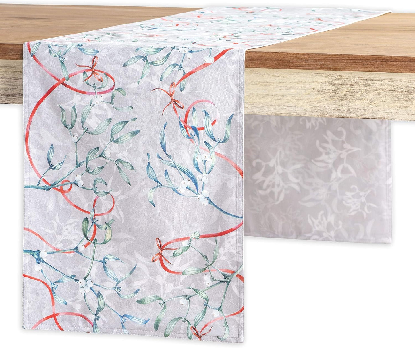 Maison d' Hermine Table Runner 100% Cotton Double Layer Table Runners 108 inches Long for Thanksgiving Christmas Decorations Home Kitchen Dining Party Wedding (Enora, 14.5" x 108")