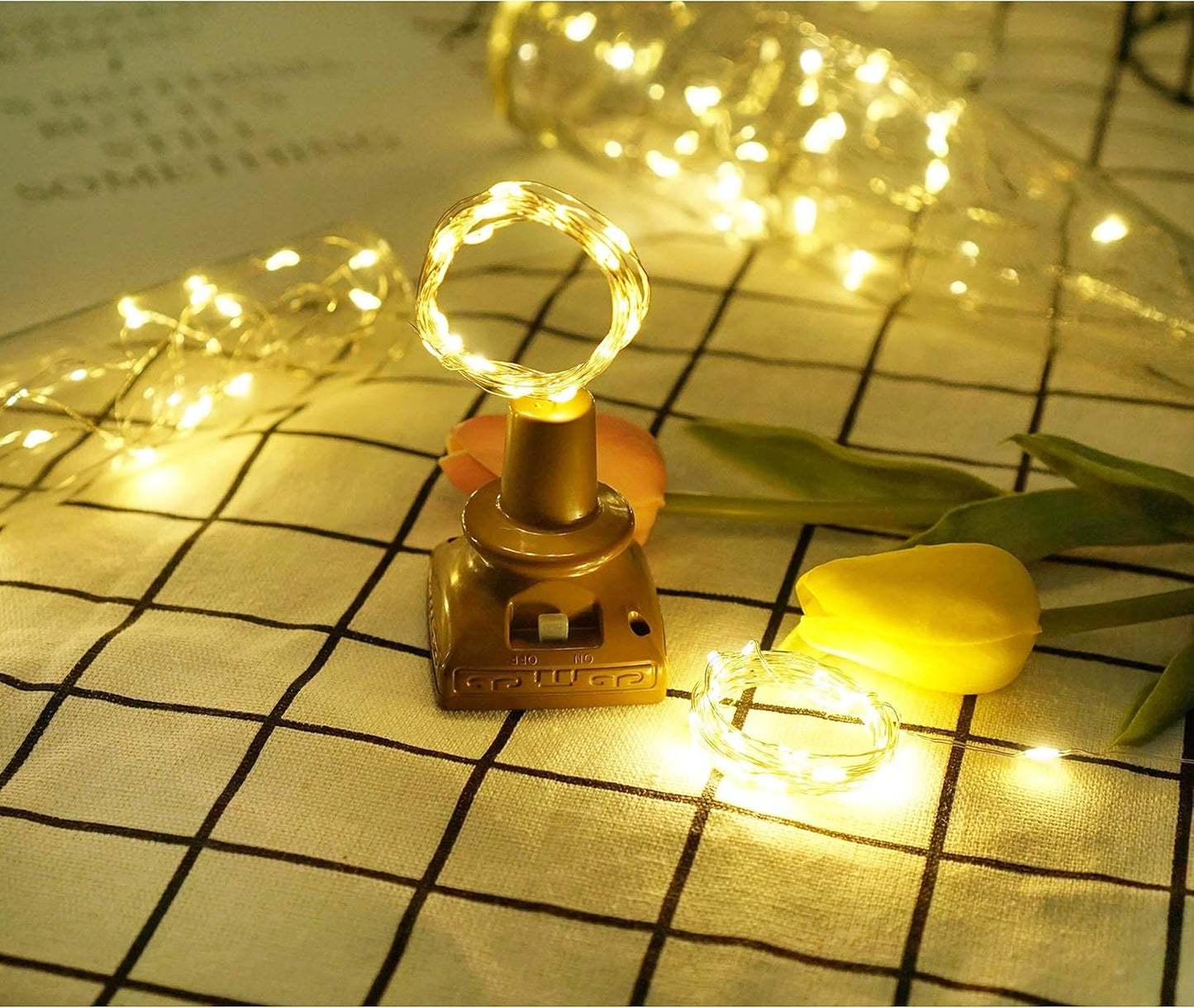 Decorman 10 Pack Solar Wine Bottle Lights 20 LEDs Waterproof Fairy Cork String Silver Wire Craft Lights for Party, Wedding, Christmas, Holiday, Garden, Patio or Table Decor