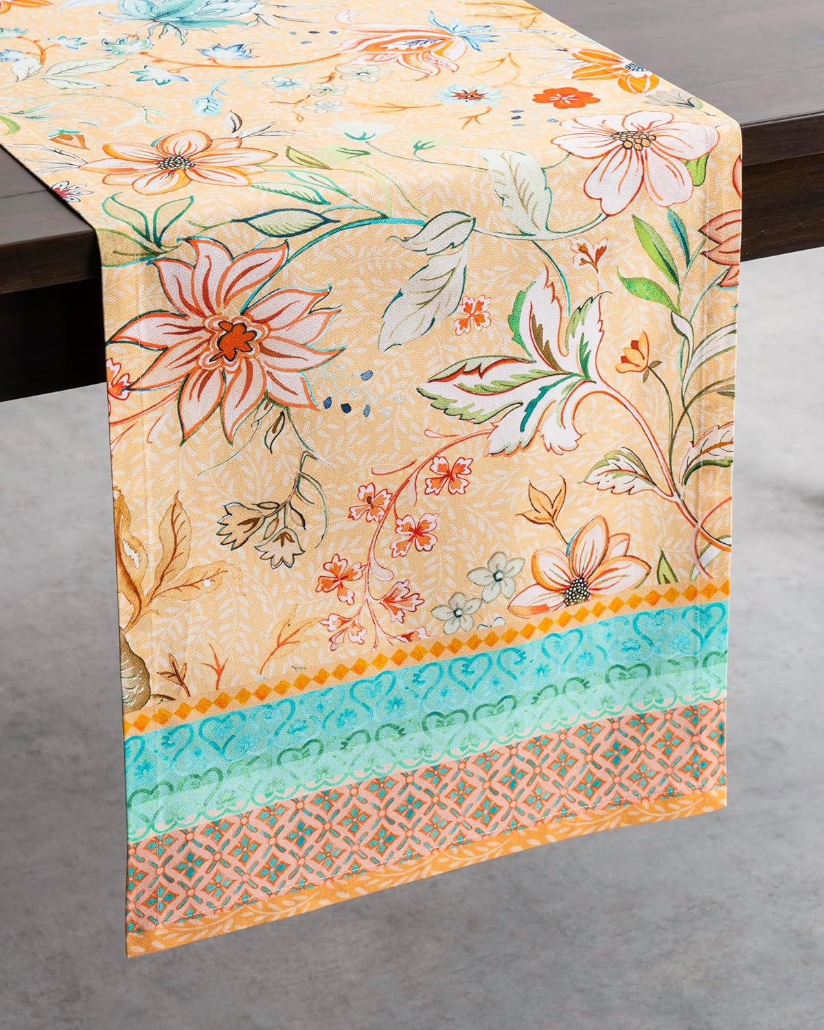 Maison d' Hermine Table Runner 100% Cotton Double Layer Table Runners 72 inches Long Decorative for Home Kitchen Dining Party Wedding Bridal Shower Spring Summer (Luxury Loft – Peach, 14.50" x 72")