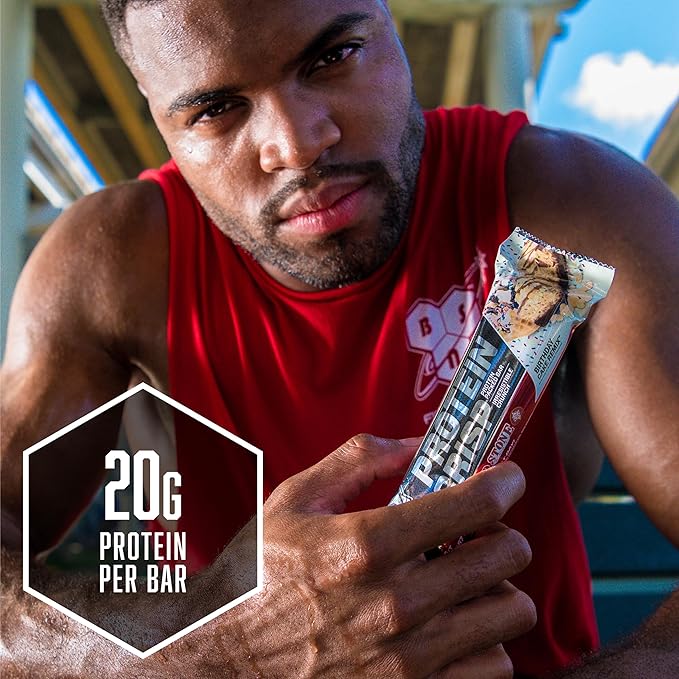BSN Protein Crisp Bar, Salted Toffee Pretzel, 20 Gram Protein Snack Bars with Whey and Fiber, Gluten-Free Crunchy Energy Bars for Workout, Fitness, On-the-Go, 12 Count