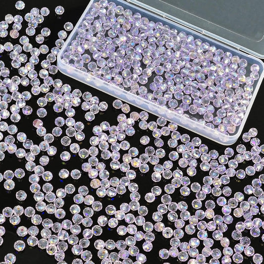 500Pcs 6mm Crystal Glass Beads for Jewelry Making Beads for Bracelets Necklace Pendants Making Supplies(Light Purple)