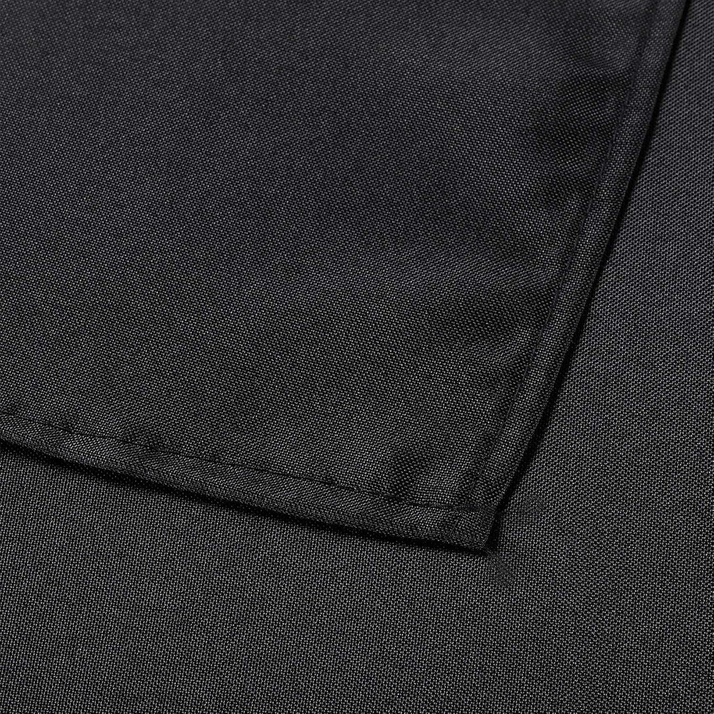 Ascoza 12pack 90x132 Inch Black Rectangular Tablecloth 8 Feet Table Cloth in Polyester Fabric for Wedding/Banquet/Restaurant/Parties