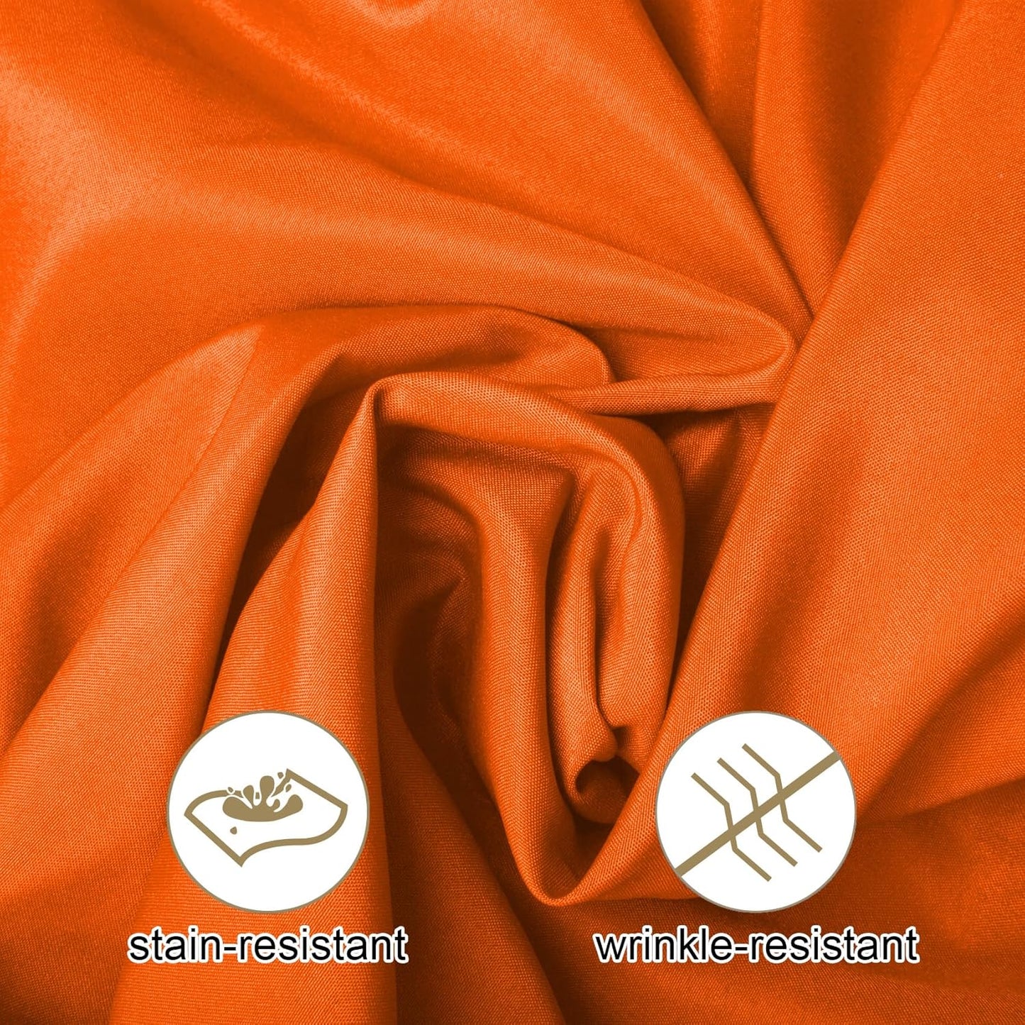 Ascoza 2pack 120 Inch Orange Round Tablecloth in Washable Polyester Fabric for Wedding/Banquet/Restaurant/Parties