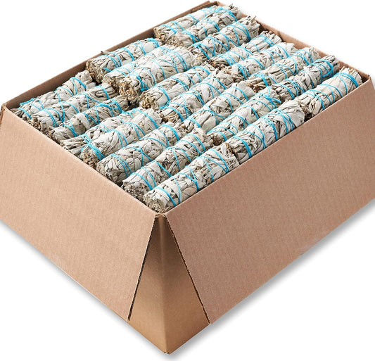 100 White Sage Smudge Sticks Wholesale Bulk - Sustainably Grown for Healing, Stress Relief, Spiritual Use & Personal Development