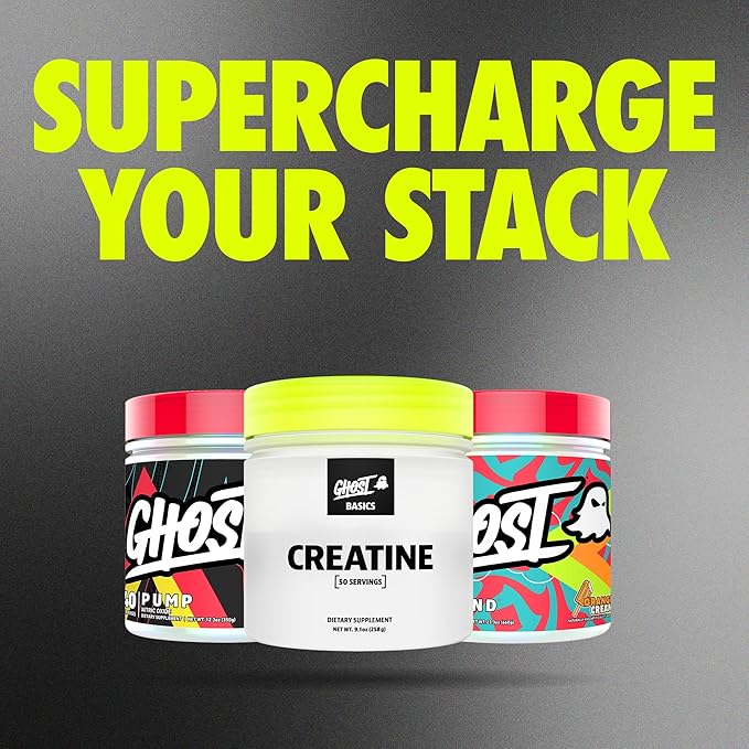 GHOST Basics Creatine Monohydrate Powder for Men & Women – 5G Creapure Creatine Workout Supplement for Muscle Gain – Vegan, Soy Free & Gluten Free - 50 Servings