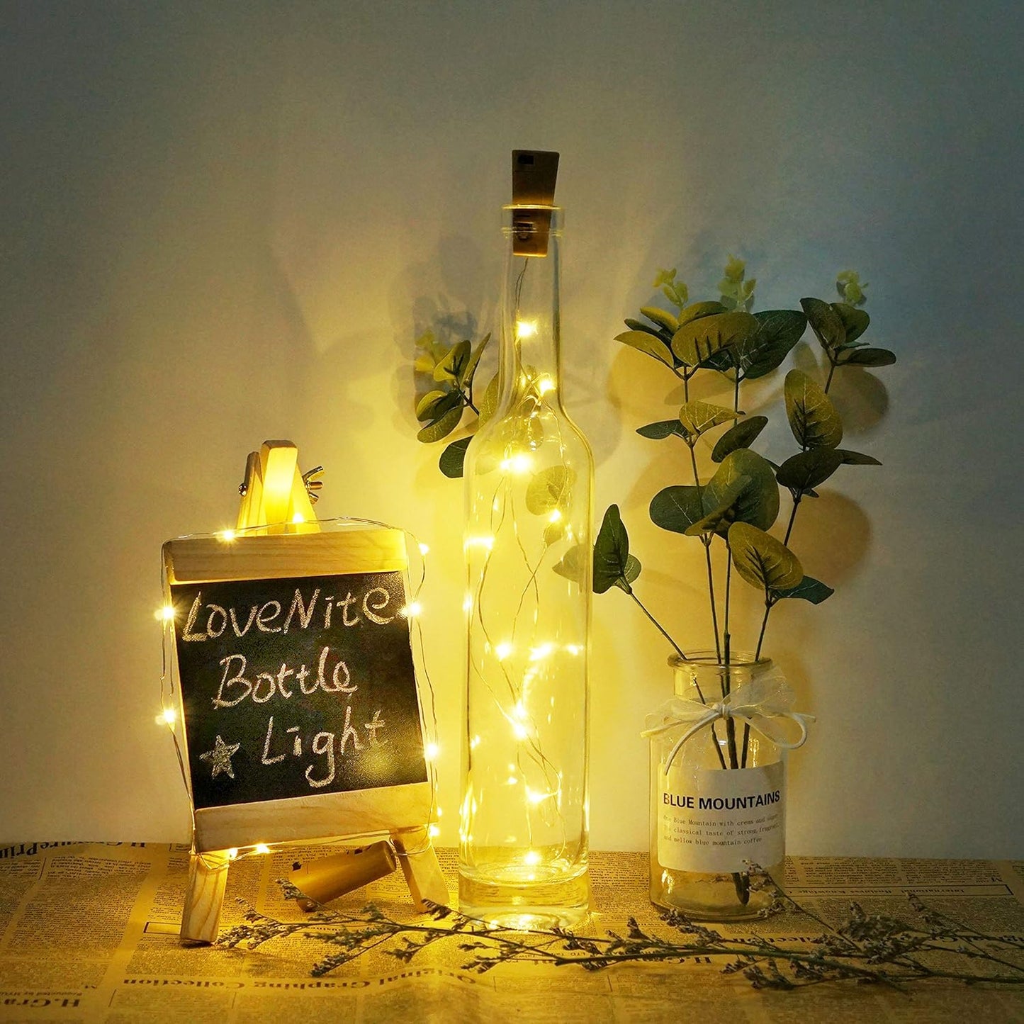 Wine Bottle Lights with Cork, Battery Operated 30 Pack 20 LED Cork Shape Silver Wire Fairy Mini String Lights(No Bottles) for DIY, Party, Decor, Christmas, Halloween,Wedding (30, Warm White)