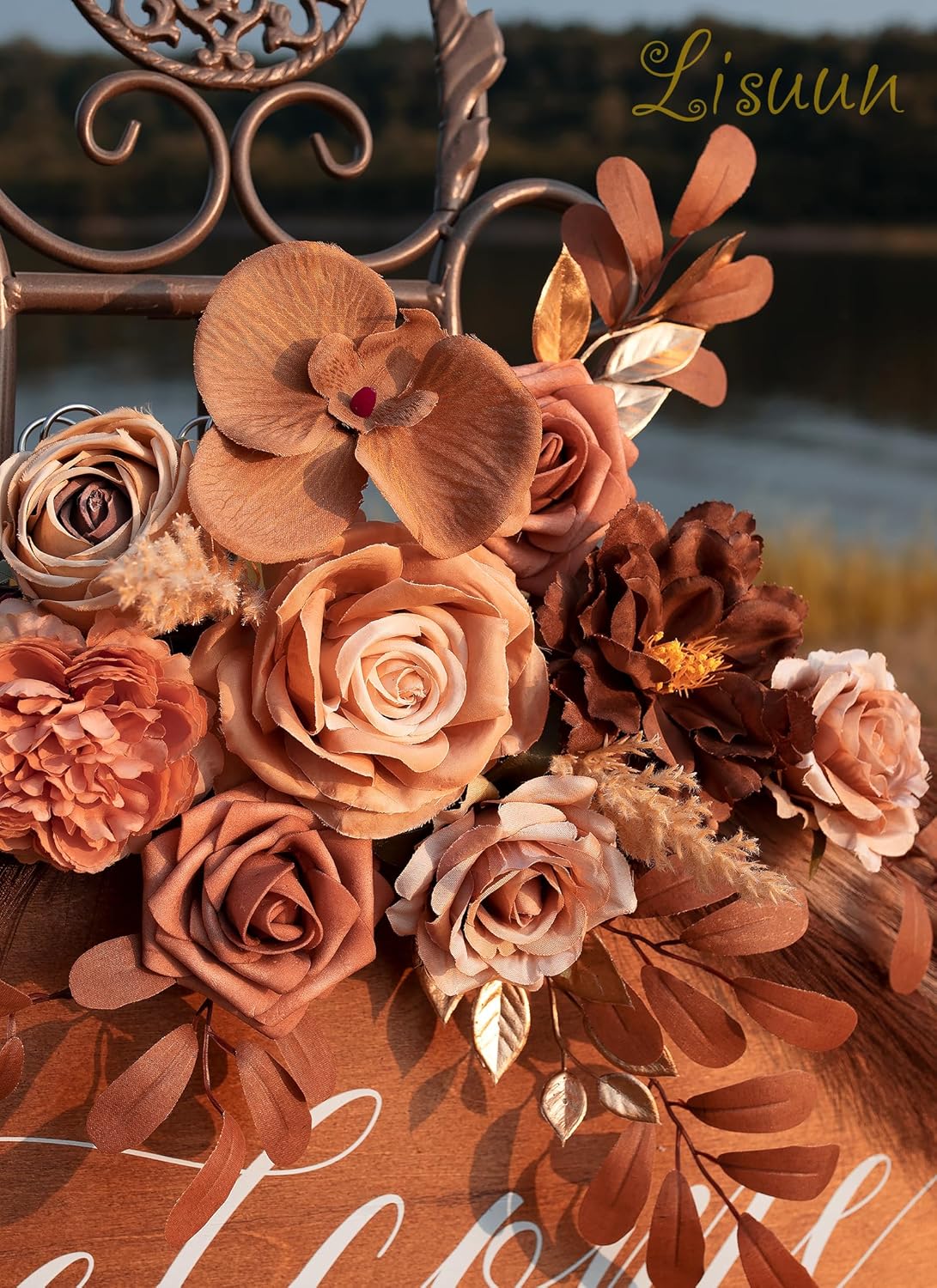 Wedding Arch Flowers, Artificial Flowers for Reception Backdrop and Welcome Ceremony Sign, Large Flower Swag for Dreamy Romantic Wedding Ceremony Floral Decor - Pack of 2