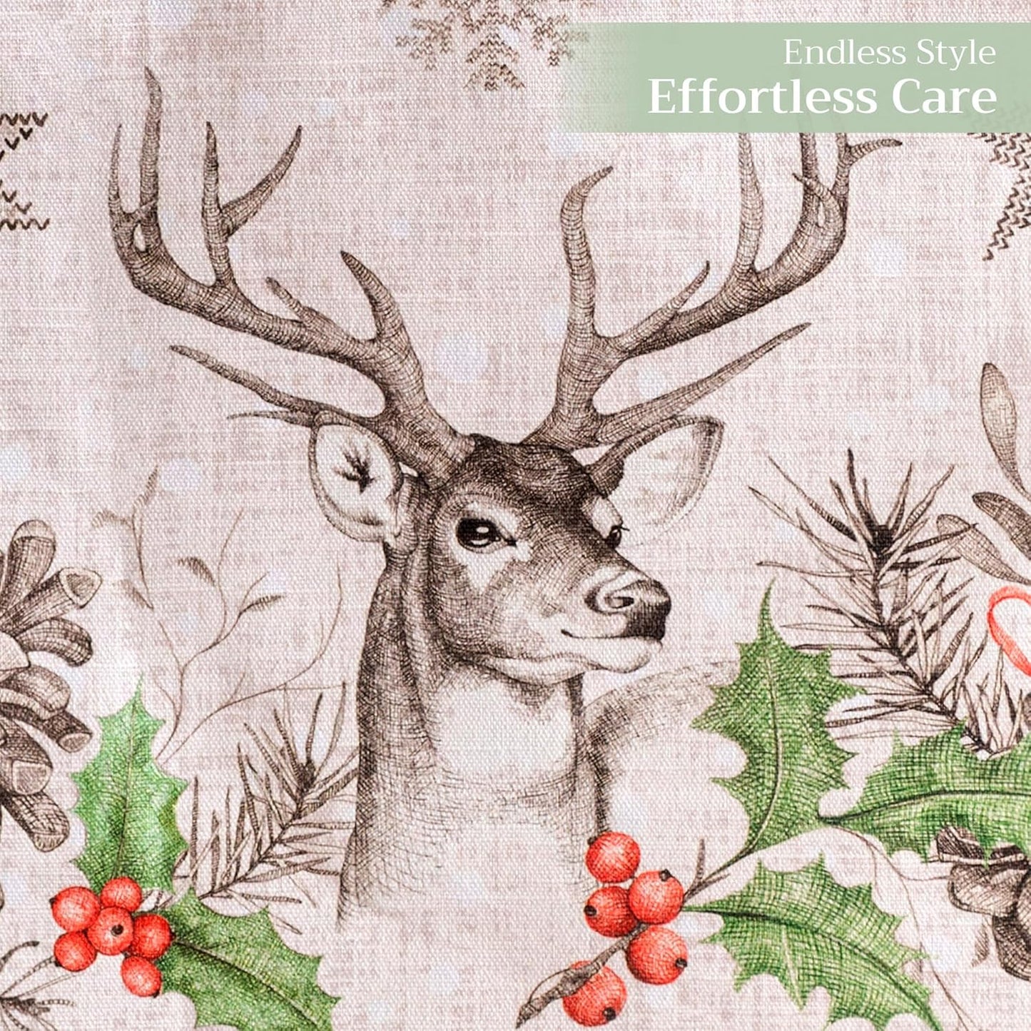 Maison d' Hermine Table Runner 100% Cotton Single Layer Table Runners 108 inches Long for Thanksgiving Christmas Decorations Home Kitchen Dining Party Wedding (Christmas Dew, 14.5" x 108")