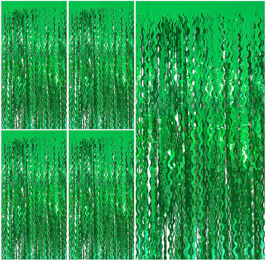 Tinsel Foil Fringe Curtains Wavy Backdrop for Parties Sparkle Metallic Wavy Foil Fringe Backdrop Curtain for Party Decorations Photo Booth Props for Birthday Graduation Wedding