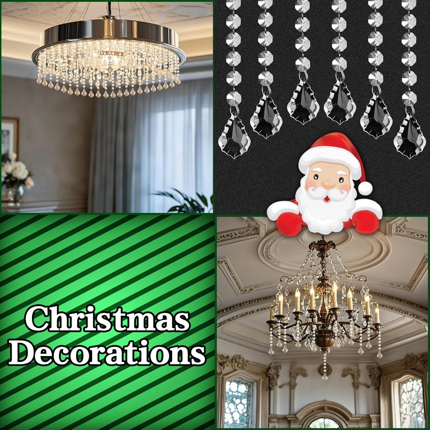 50 Pack Hanging Crystals - Clear Acrylic Prisms Pendant Ornaments for Christmas Tree, Centerpieces, Chandelier, Window & Home Decor, Ideal for Weddings, Parties Decorations (Maple Leaf)