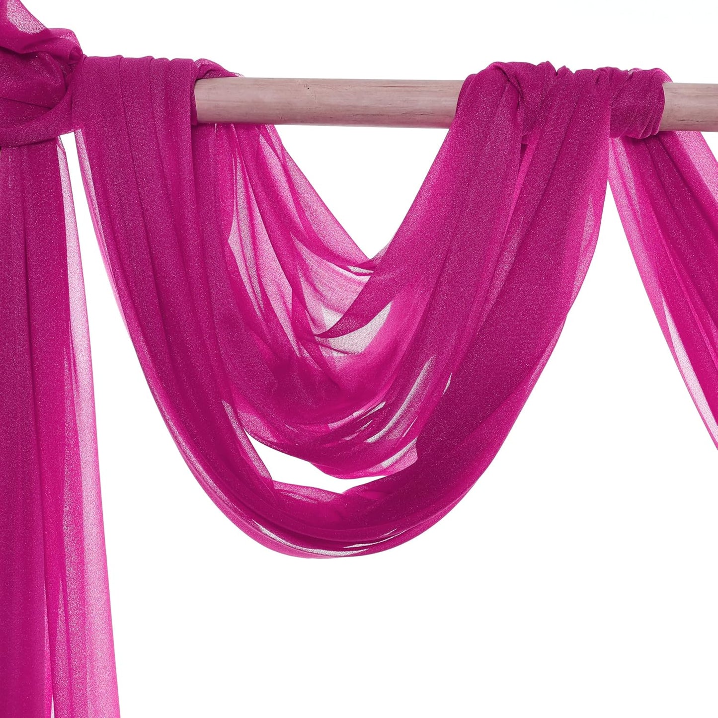 VDS Pack of 1 Panel (30 Inch X 40 Feet) Wedding Arch Draping Fabric Sheer Chiffon Fabric Drapery for Wedding Ceremony Reception Swag Backdrop Canopy Chuppah ARBO Altars Decoration (Magenta)