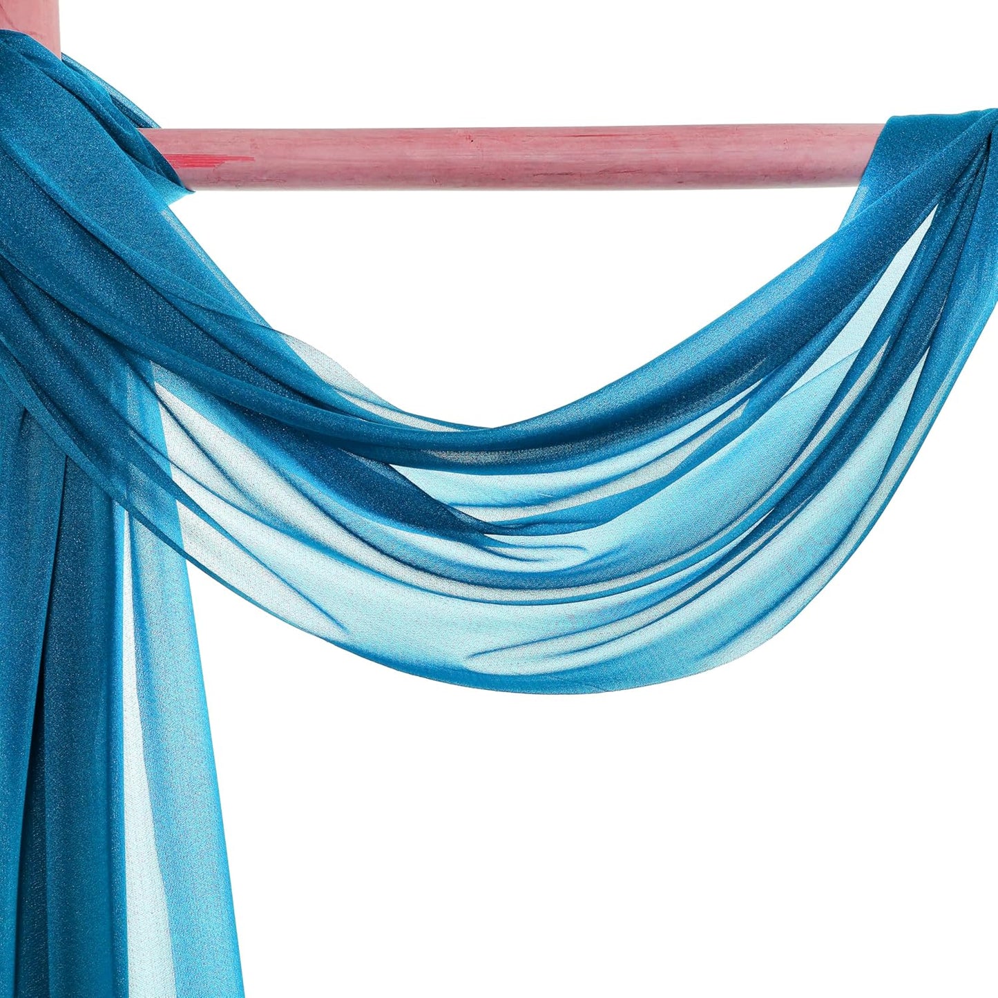 VDS Pack of 1 Panel (30 Inch X 30 Feet) Wedding Arch Draping Fabric Sheer Chiffon Fabric Drapery for Wedding Ceremony Reception Swag Backdrop Canopy Chuppah ARBO Altars Decoration (Dark Teal)