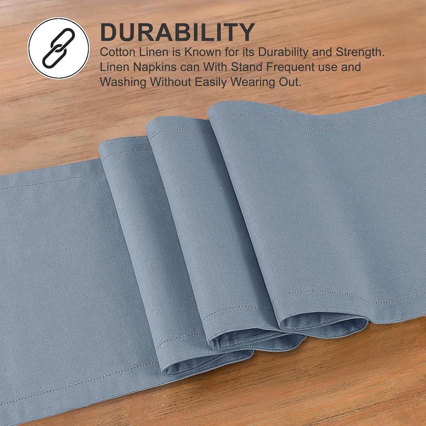 Ruvanti Linen Table Runner 90 Inches, Classic Hemstitch, Washable, Reusable, Non-Slipping, Stain Resistant- Perfect for Parties, Weddings, Dinners, Thanksgiving, Christmas, Indoor use – Grey