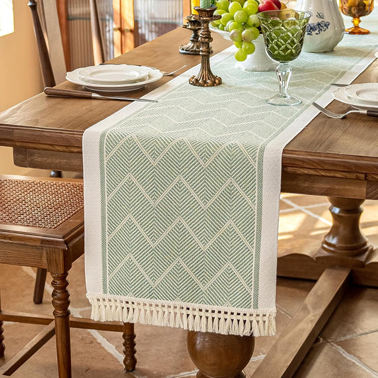Table Runners 72 Inches Long Waterproof Boho Table Runner with Tassel Fringe,Table Runner for Party Coffee Table