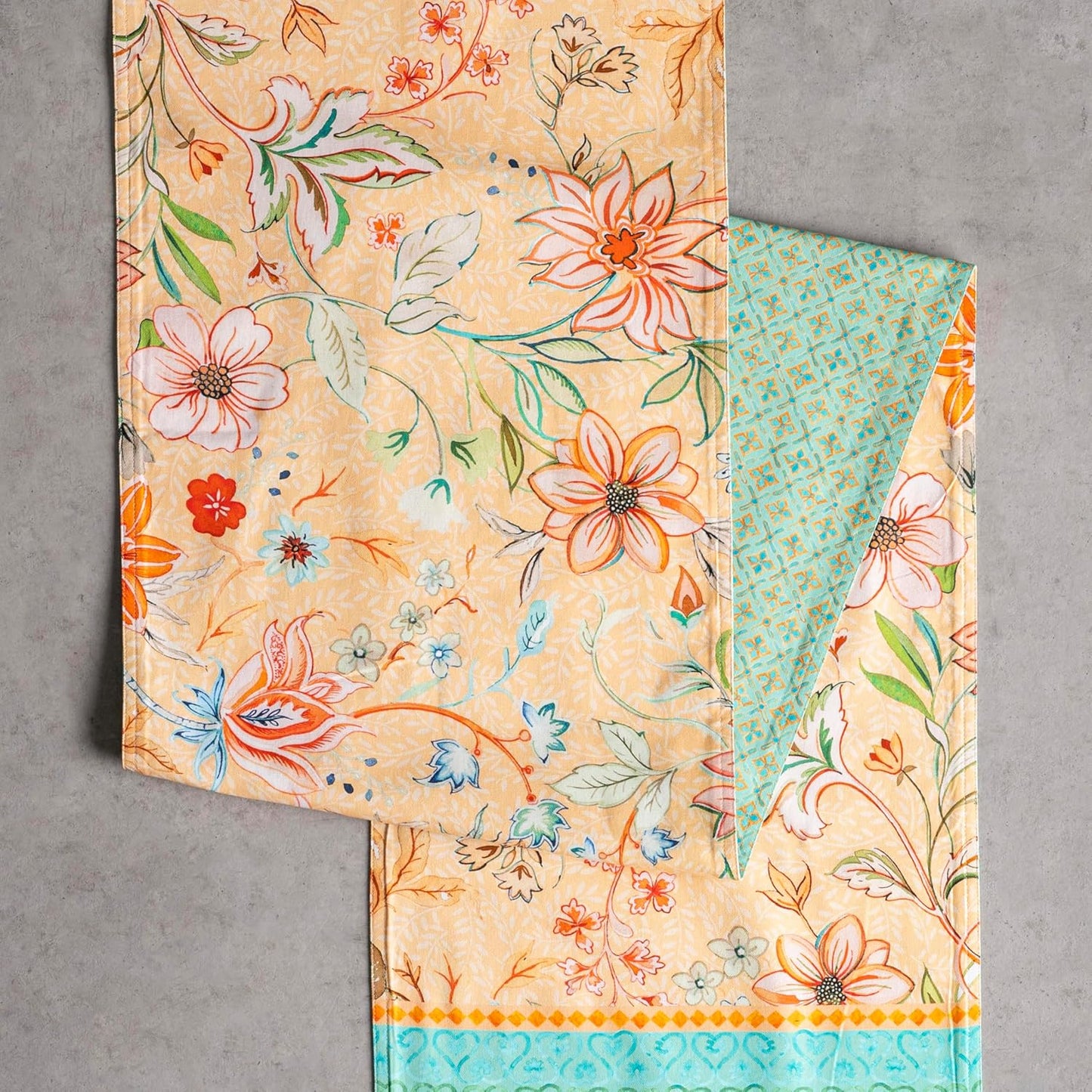 Maison d' Hermine Table Runner 100% Cotton Double Layer Table Runners 108 inches Long Decorative for Home Kitchen Dining Party Wedding Bridal Shower Spring Summer (Luxury Loft – Peach, 14.50" x 108")