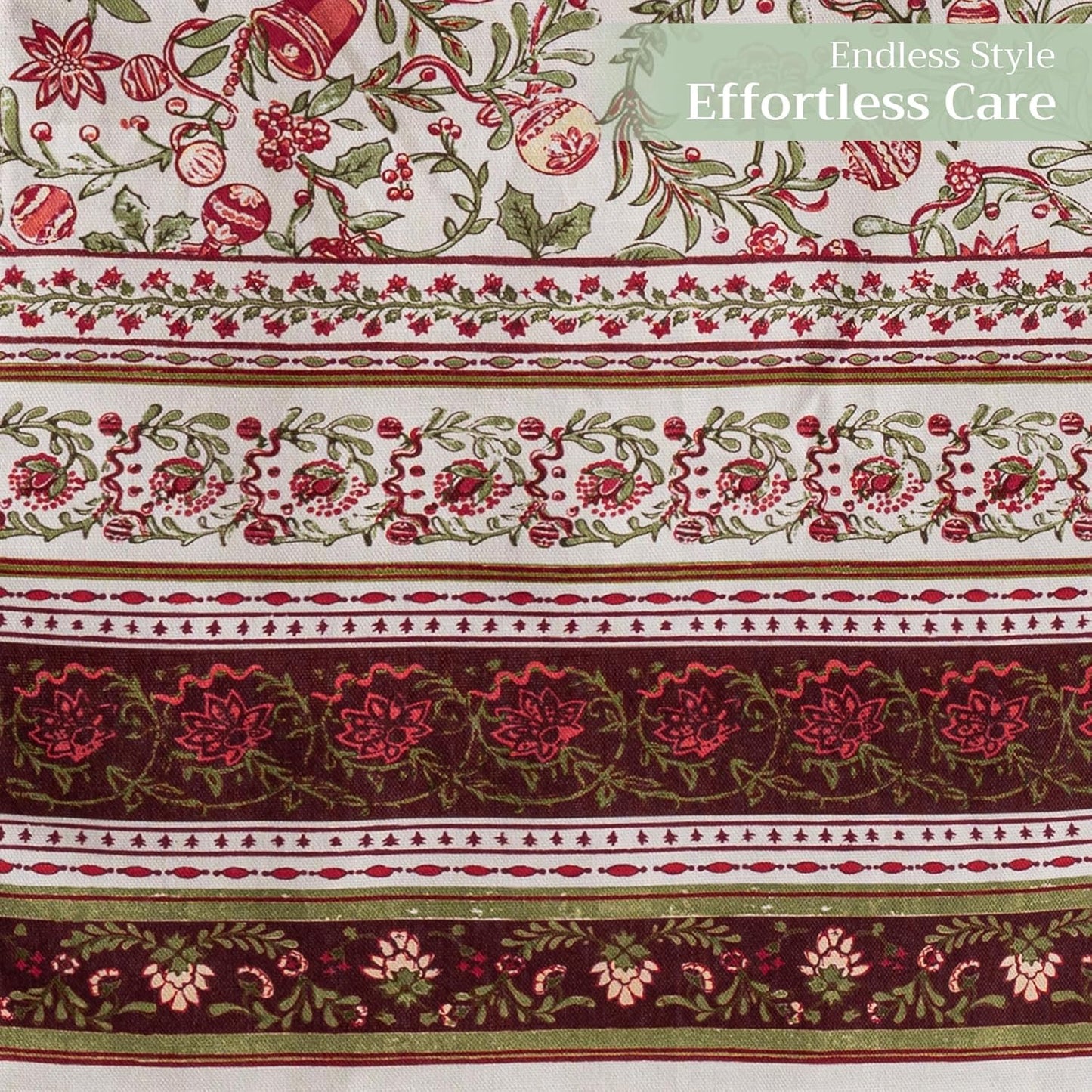 Maison d' Hermine Table Runner 100% Cotton Single Layer Table Runners 108 inches Long for Thanksgiving Christmas Decorations Home Kitchen Dining Party Wedding (Reveillon Au Jardin, 14.5" x 108")