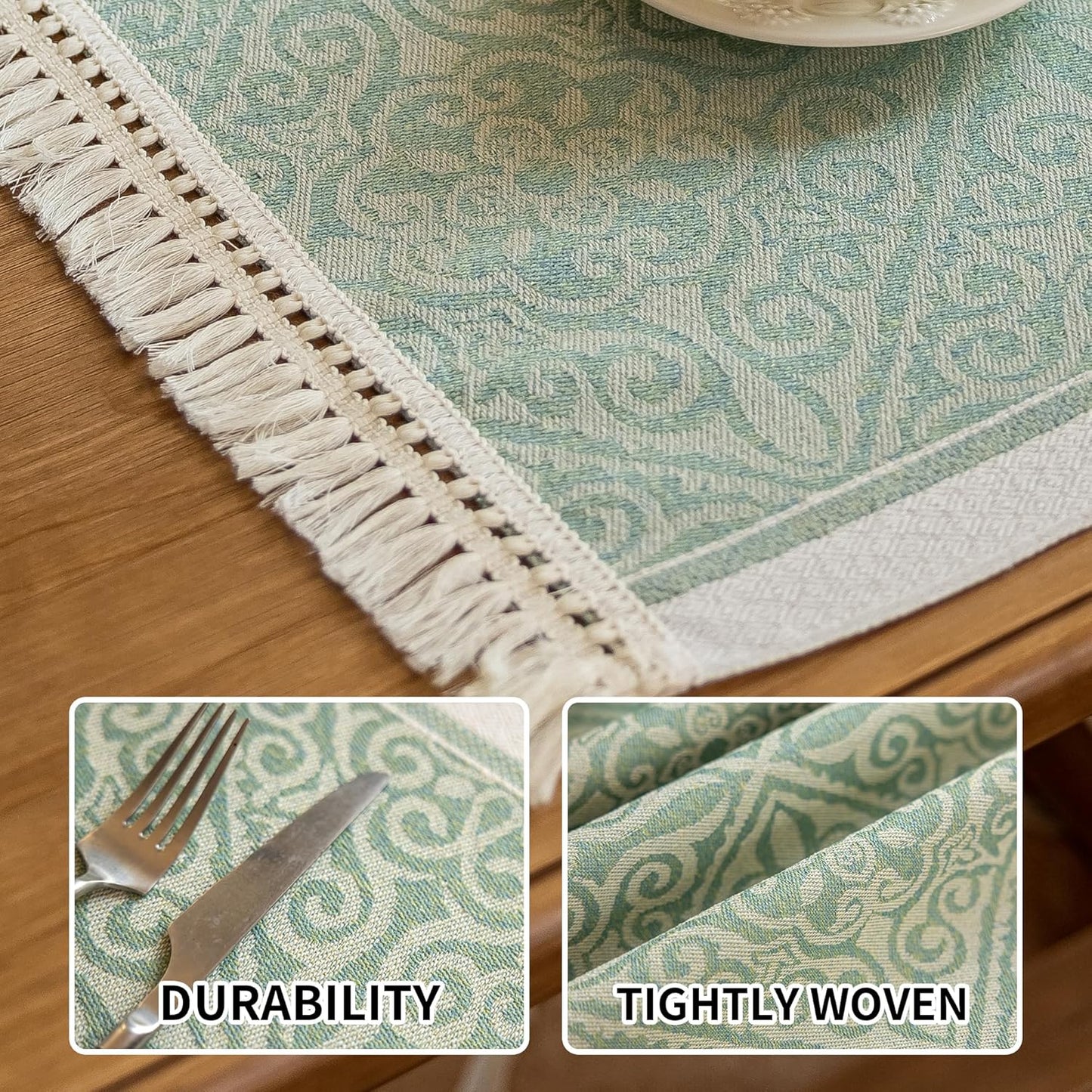 Placemats Set of 4,Waterproof Placemat with Tassel Fringe,Boho Placemats for Coffee Table Western Restaurant