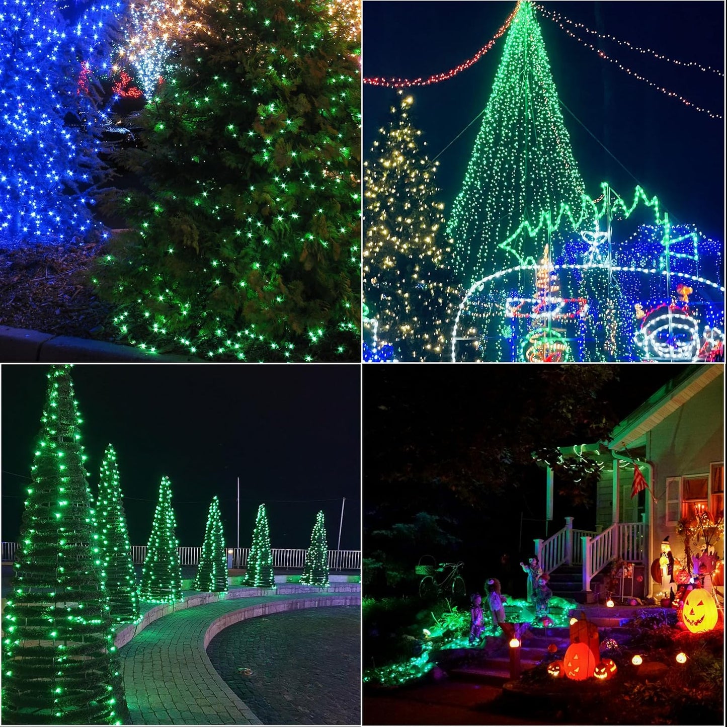 LAMPHOME 33ft Christmas Decorative St. Patrick's Day Mini String Lights, 100 LED Transparent Wire Fairy Starry String Lights Plug in, 11 Lighting Modes for Indoor Outdoor Xmas Tree (Green)