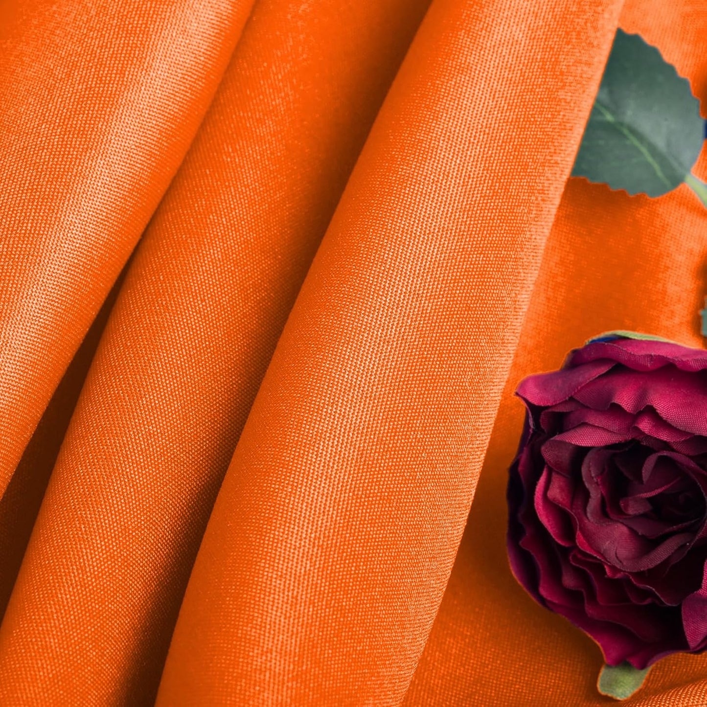 Ascoza 2pack 120 Inch Orange Round Tablecloth in Washable Polyester Fabric for Wedding/Banquet/Restaurant/Parties
