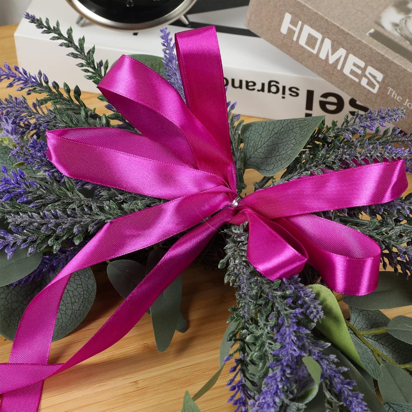 H&W 2pcs Artificial Wedding Arch Flowers for Wedding Sign, Floral Swag Dusty Decor for Reception Ceremony Backdrop Sweetheart Table （Lavender）