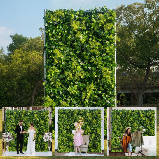 Artificial Luxury‌ Flower Wall Panels, Gorgeous 3D Silk Floral Backdrop for Wedding, Baby Show, Party and Home Decor, Quick Assembly/Storage, Eco ＆ Pet Friendly, 2 pcs, Each Panel 2 * 8 ft.