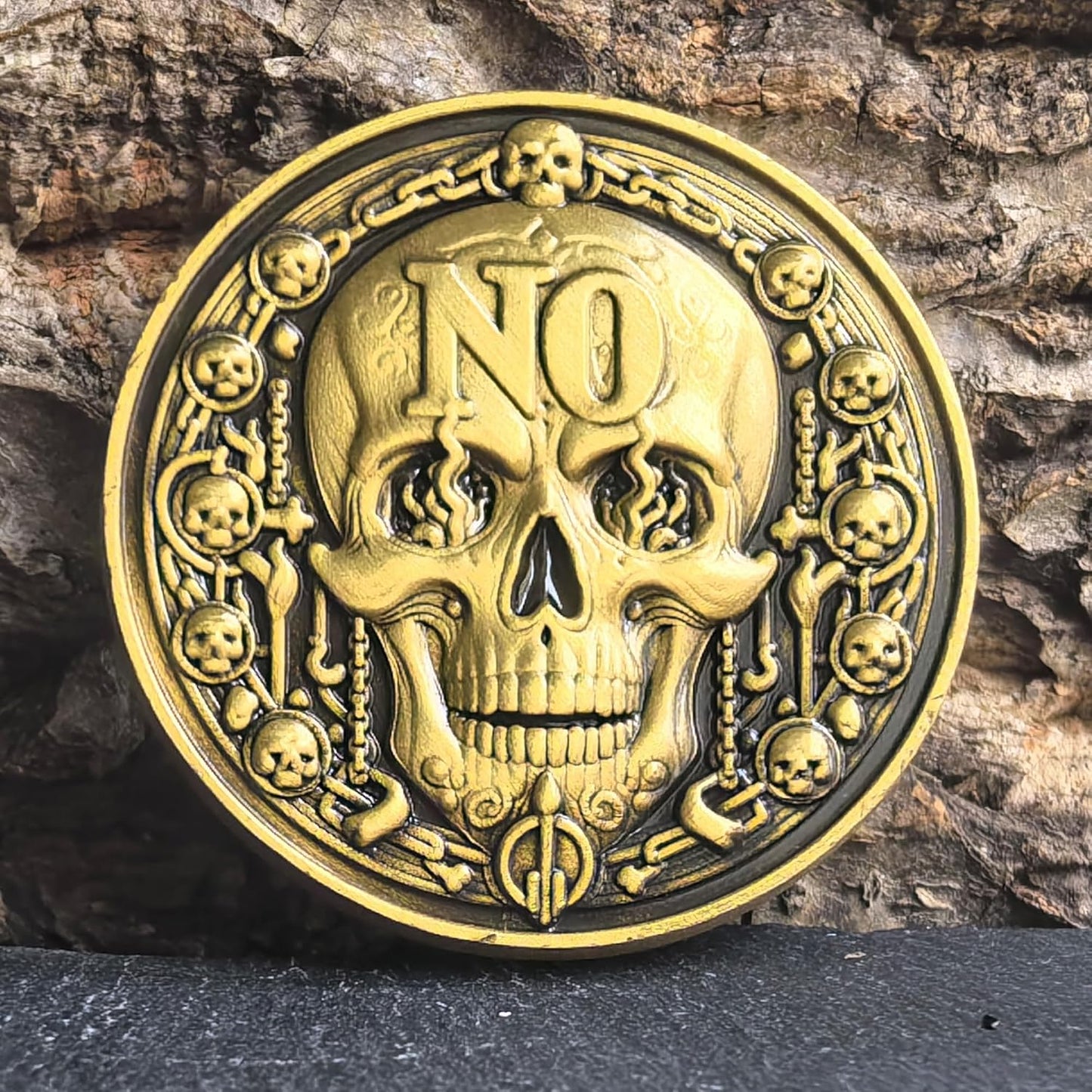 Phoenix & Skull Decision Coin - Dual-Sided Motivational YES/NO Flip Coin (Single Coin)