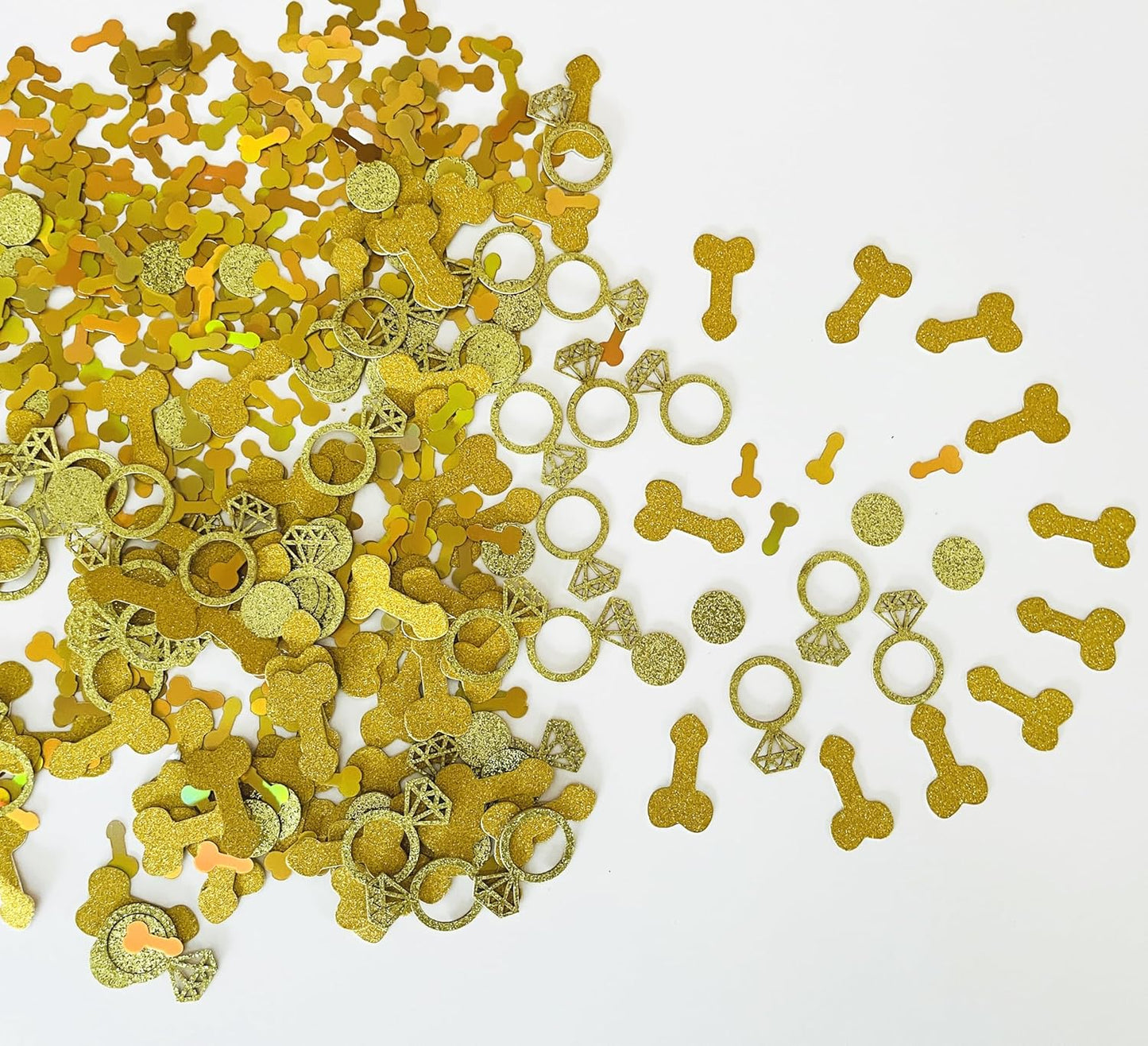 800 Pcs Golden Glitter Cute Sprinkle Confetti Party Table Decoration Confetti for Celebration, Wedding, Engagement Supplies, Valentine's Day, Bachelorette Decoration