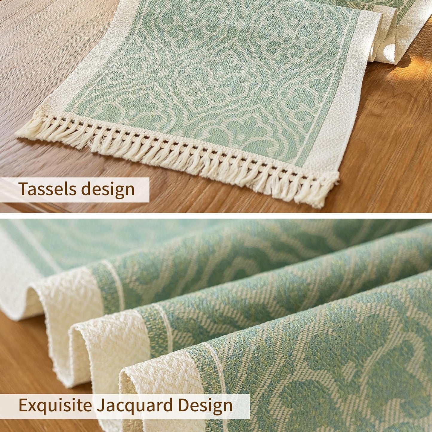 Table Runners 83 Inches,Waterproof Boho Table Runner with Tassel Fringe,Table Runner for Party Coffee Table