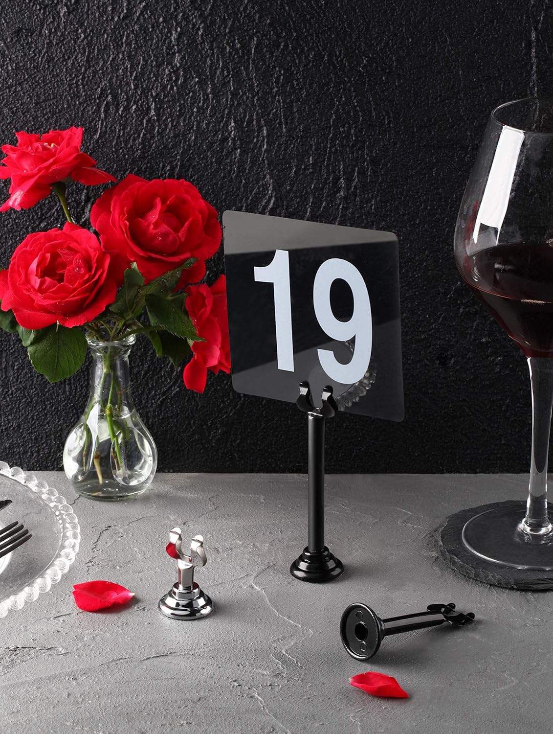 New Star Foodservice 23428 Triton Harp Clip Style, Place Card/Table Number Holder, 1.5 Inch, Silver, Set of 12, 23411