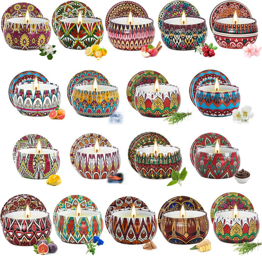 Scented Candles Gift Set, 18 Pack Aromatherapy Candle Gifts for Women, 45oz 450H Long Burning Soy Wax Jar Candles Set for Home Scented, Retro Court Style - Exclusive for Nobles