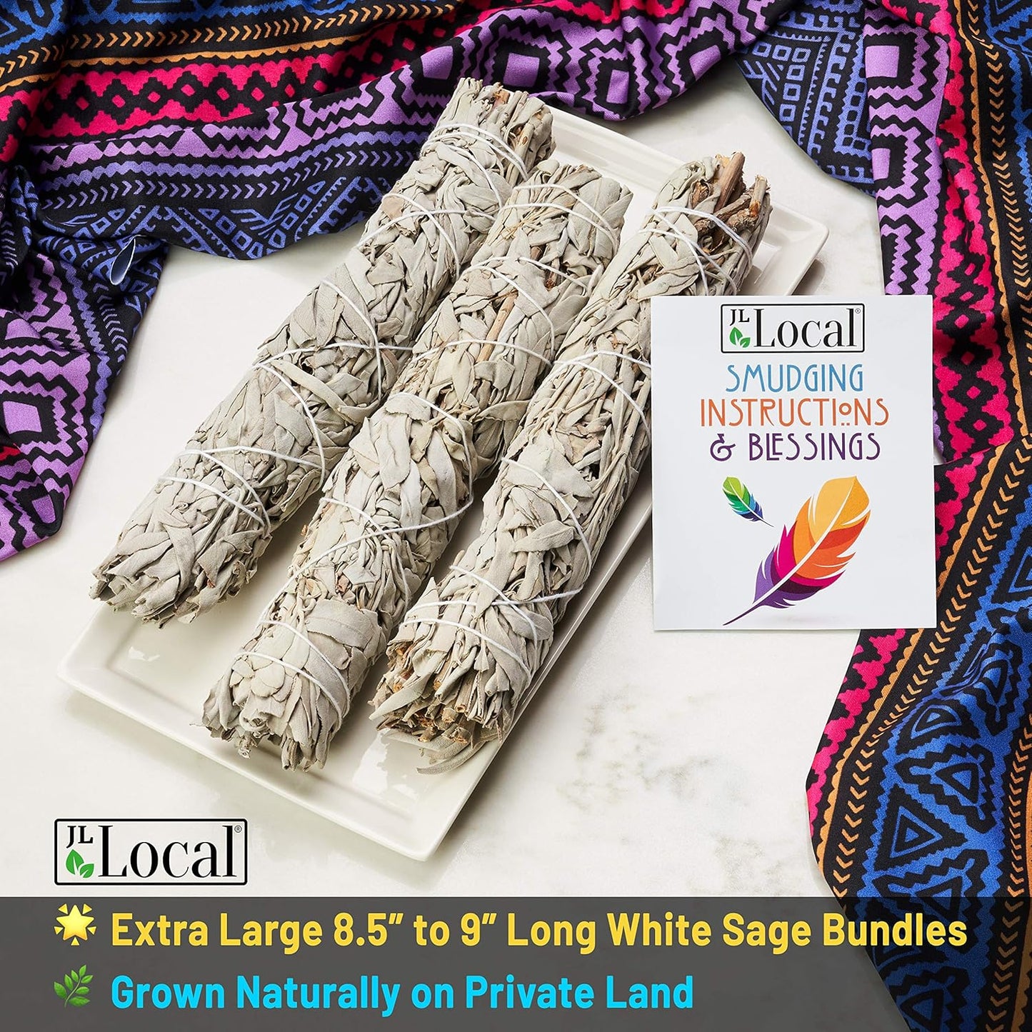 100 Pack 9 Inch White Sage Smudge Stick - Extra Large Smudging Wand Incense Stick for Cleansing, Purifying, Healing, Meditation, Yoga, Blessing