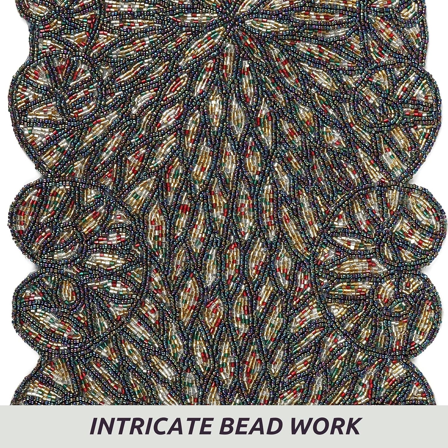 Premium Beaded Table Runner - 13x36 Elegant & Durable Home Décor for Dining, Weddings, Parties & Special Occasions with Non-Slip Backing, Versatile & Easy-Care (Multi) - CLEENTABLE