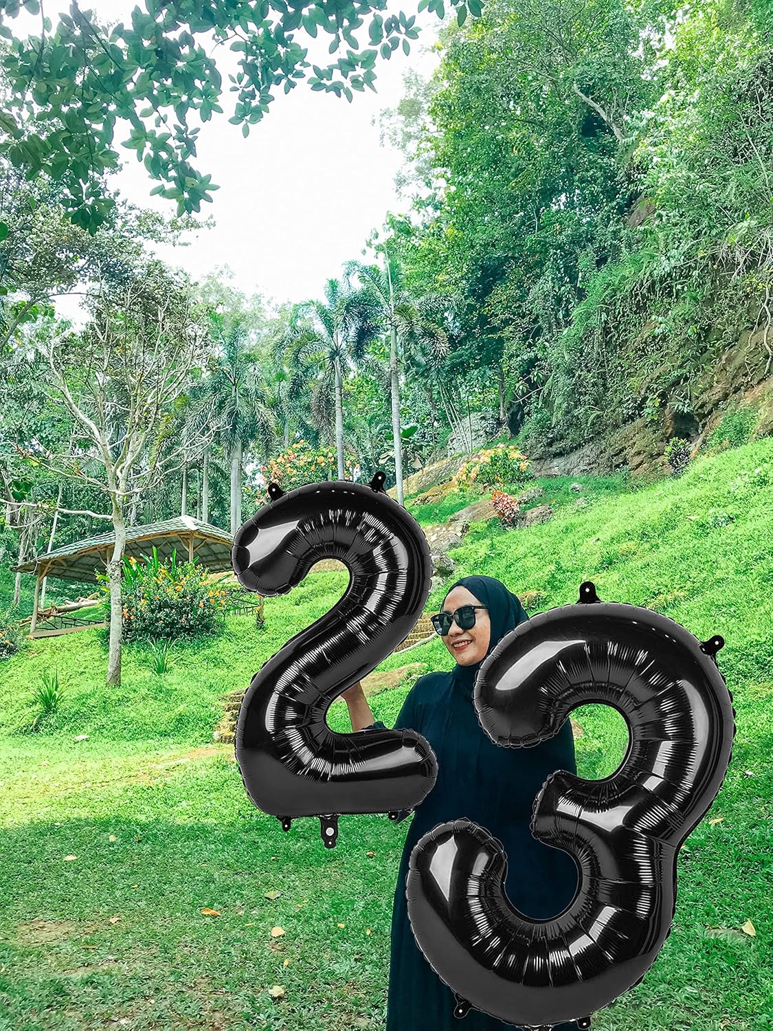 40 Inch Black Number Balloon 0-9(Zero-Nine), Big Size Happy Birthday Balloon, Foil Helium Big Number Balloon for Birthday Celebration Decorations Graduations Anniversary Photo Shoot