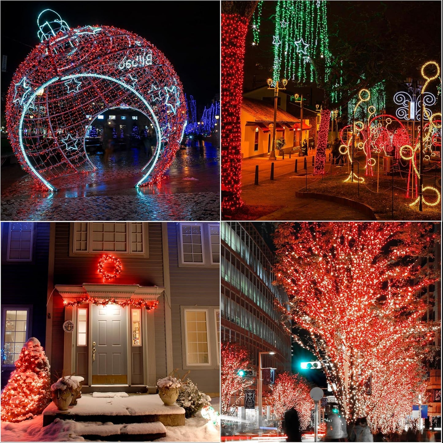 LAMPHOME 66ft Christmas Decorative Mini Lights,200 LED Transparent Wire Fairy Starry String Lights Plug in, 11 Lighting Modes, for Indoor Outdoor Xmas Tree Wedding Party Decoration (Red)