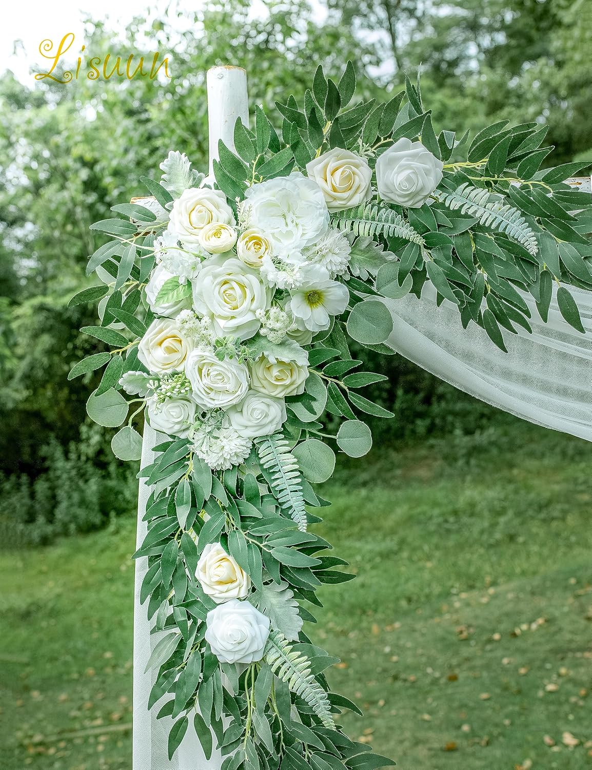 Wedding Arch Flowers, Artificial Flowers for Decoration, Large Flower Swag for Boho Styles Wedding Ceremony Floral Decor - Pack of 2