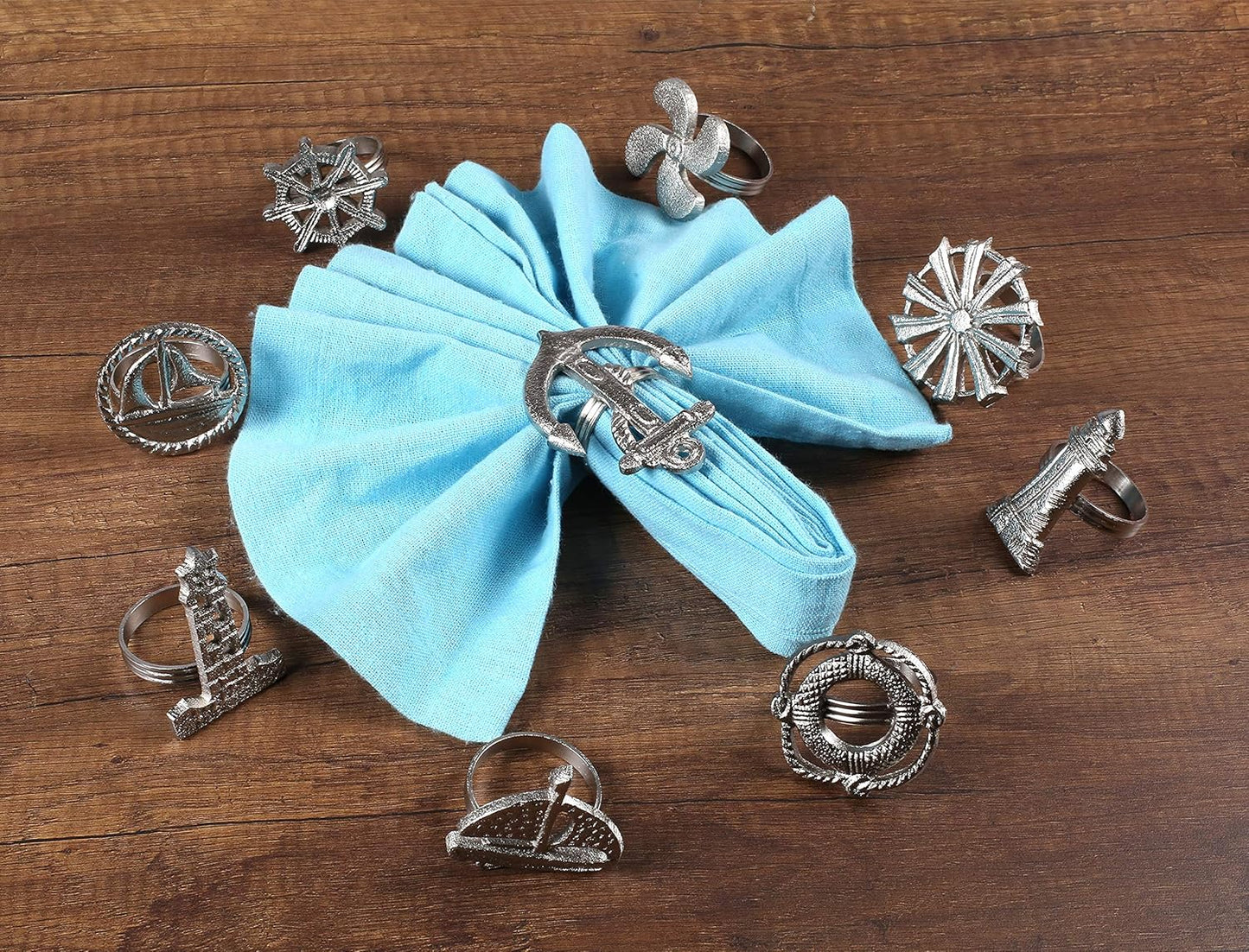 Elegant Napkin Rings Set of 12 - Crafted Lightweight with Antique Finish, Ideal Décor for Weddings, Family Gatherings, Formal Dinners, Banquets & Everyday Dining (Silver) - ALPHA Living HOME