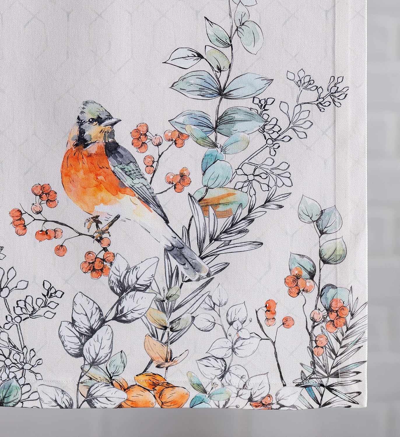 Maison d' Hermine Table Runner 100% Cotton Single Layer Table Runners 48 inches Long for Thanksgiving Christmas Decorations Home Kitchen Dining Party Wedding (Whitish Shabby Chique, 14.5" x 48")