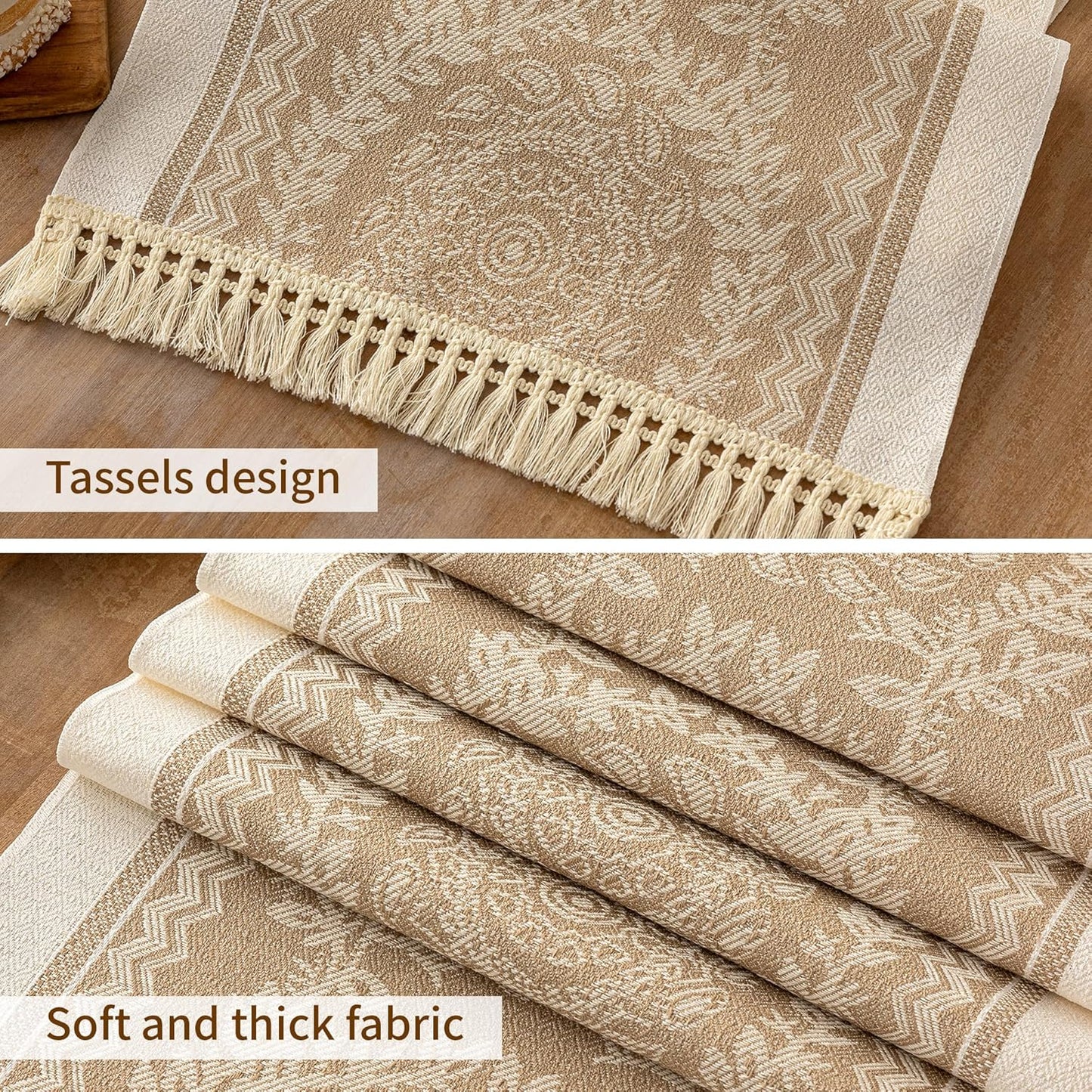 Table Runners 119 Inches,Waterproof Boho Table Runner with Tassel Fringe,Table Runner for Party Coffee Table