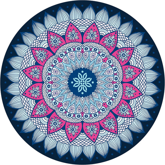 Pilates Mat Round Oversize Yoga Mat Suede Rubber Non-Slip Dia 140cm Exercise Mat Meditation Mat Workout Mat for Home Outdoor